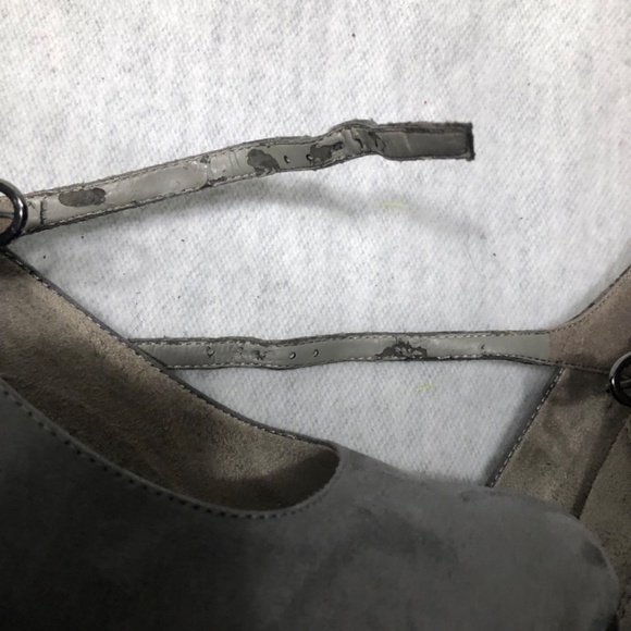 Gray Suede/Croc Heeled Mary Jane Pumps - Picture 16 of 16